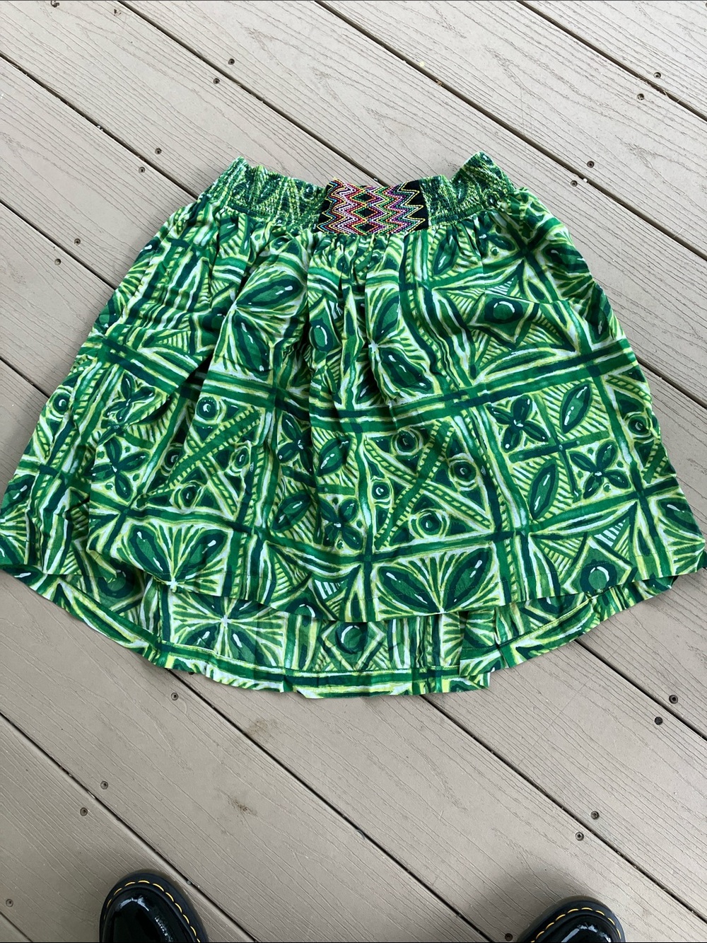 Vanessa Virginia Women’s Smock-waisted Cotton Pattern  Skirt